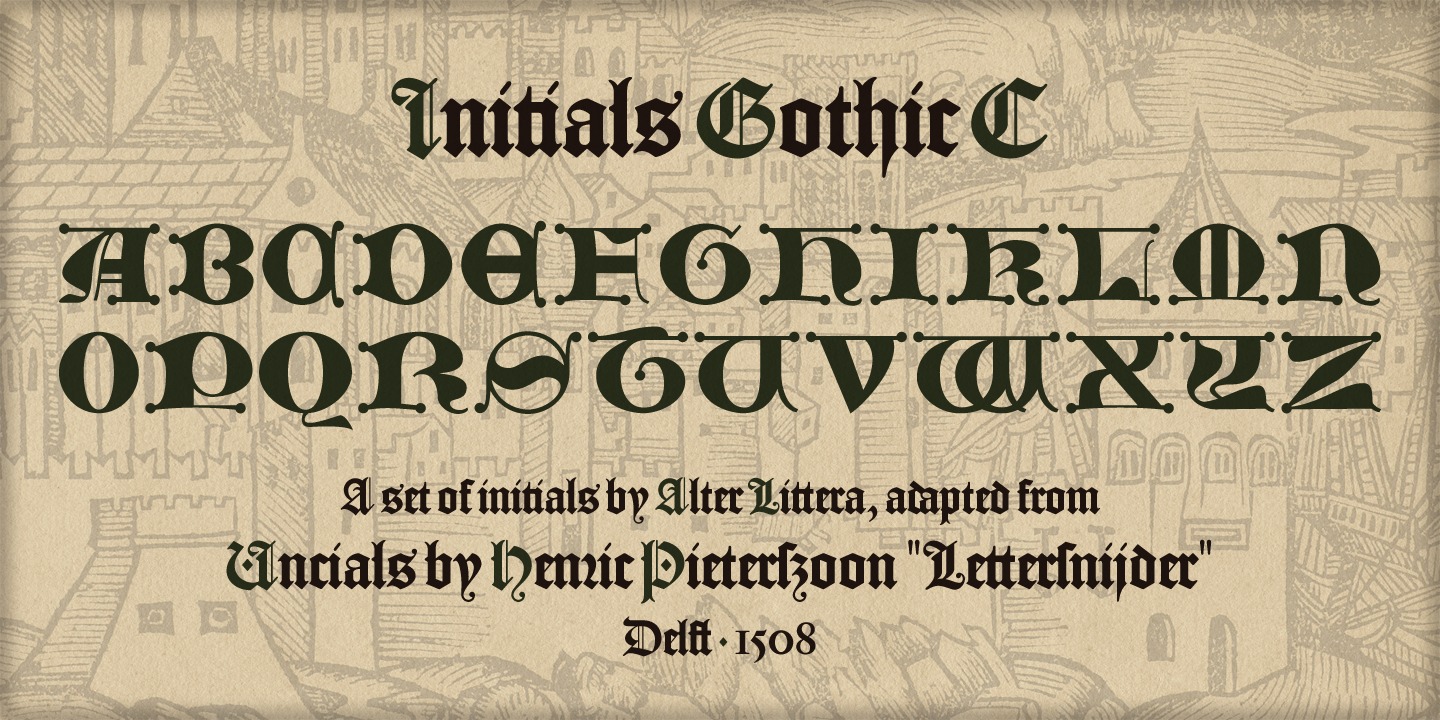 Пример шрифта Initials Gothic C #2